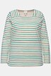 T-shirt rayé en coton bio, encolure carrée et manches longues