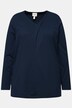 T-shirt en coton bio, décolleté en V drapé et manches longues