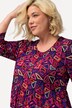 Jersey jurk, grafische print, A-lijn, ronde hals, 3/4-mouwen