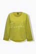 Genser/sweatshirt, broderi, rund hals, lange ermer, rullekanter