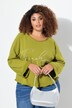 Genser/sweatshirt, broderi, rund hals, lange ermer, rullekanter