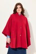 Cape, opstaande kraag, knoopsluiting, lange mouw