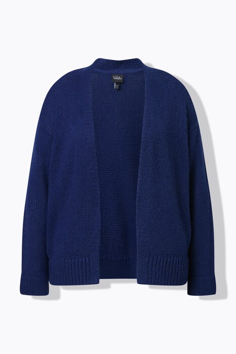 Vest, kort, oversized, open jas, wolgehalte