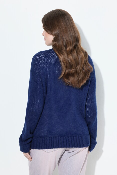 Vest, kort, oversized, open jas, wolgehalte