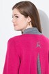 Cardigan long à col rond, broderie cerf, coupe évasée