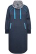 Teplákové šaty, ozdobná lemovka, stojáček, dlouhé rukávy, kapsy
