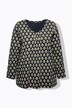 Shirt, Zierfalten, A-Linie, V-Ausschnitt, Langarm