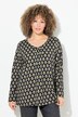 Shirt, Zierfalten, A-Linie, V-Ausschnitt, Langarm