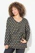 Shirt, Zierfalten, A-Linie, V-Ausschnitt, Langarm