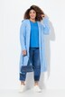 lang vest, capuchon, open jas, links gebreid
