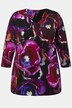 T-shirt en tissu fluide, tulipes, col en V et manches 3/4