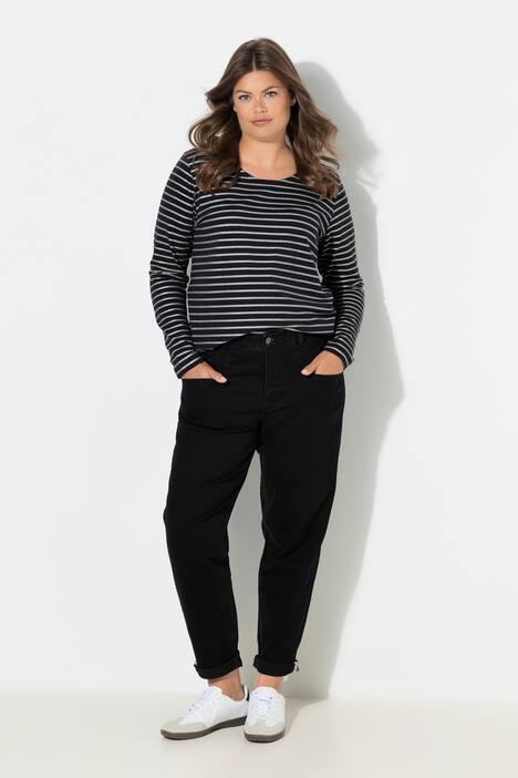 Wortel-jeans, wijde pasvorm, 5-pocket model