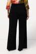 Geplooide Marlene-broek, wijde pijpen, elastische tailleband