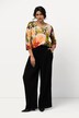 Geplooide Marlene-broek, wijde pijpen, elastische tailleband