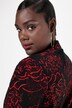 Jacquard-jerseyblazer, reverskraag, bloemendesign