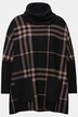 Cape-trui, ruiten, oversized, colkraag, lange mouwen