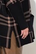 Cape-trui, ruiten, oversized, colkraag, lange mouwen