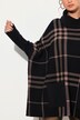Cape-trui, ruiten, oversized, colkraag, lange mouwen