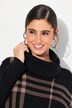 Cape-trui, ruiten, oversized, colkraag, lange mouwen