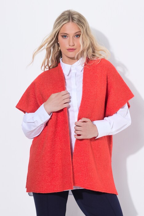 Vest, oversized, open model, halve mouw