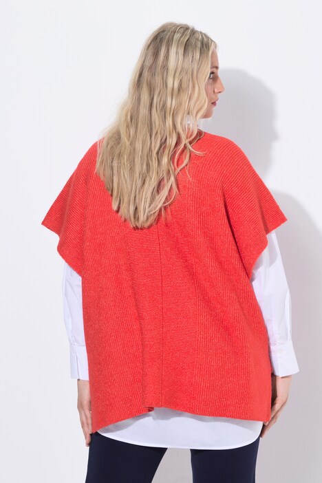 Vest, oversized, open model, halve mouw