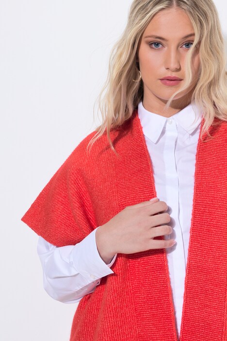 Vest, oversized, open model, halve mouw
