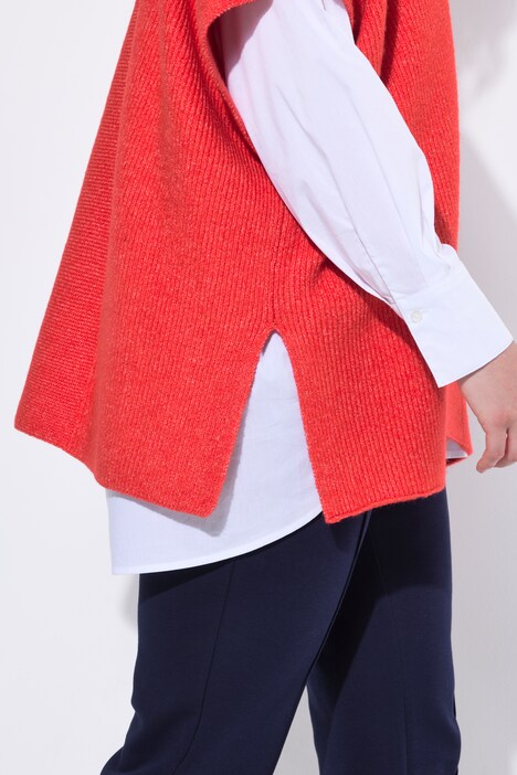 Vest, oversized, open model, halve mouw