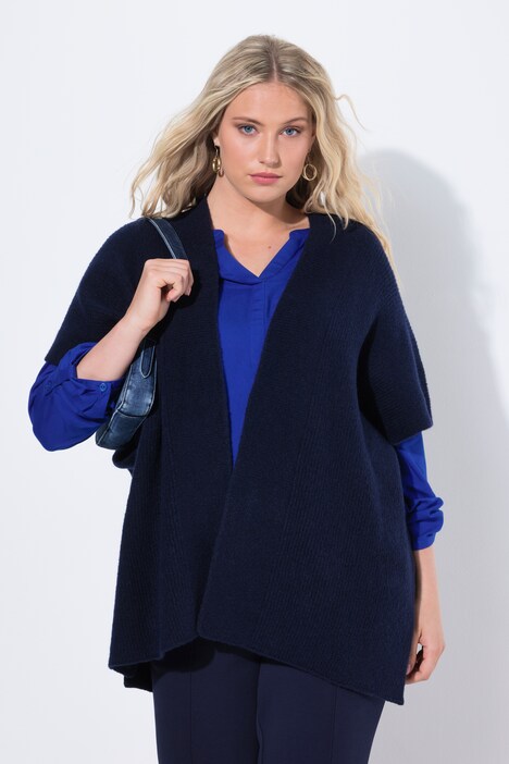 Strickjacke, Oversized, offenes Modell, Halbarm