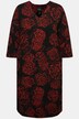 Jacquard-jerseyjurk, V-hals, 3/4-mouwen, zakken