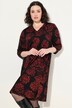 Jacquard-jerseyjurk, V-hals, 3/4-mouwen, zakken