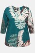 Camiseta Slinky, flores, línea A, escote en V, manga 3/4