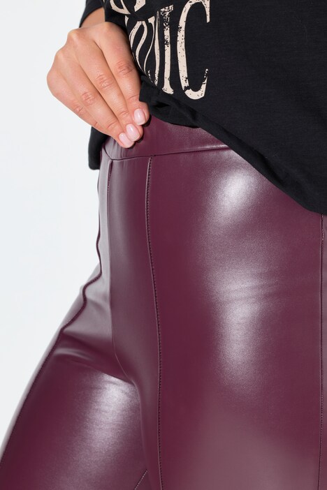 legging, lederlook, slanke pijpen, elastische tailleband