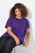 T-skjorte, brystlomme, perler, oversized, rund hals, halve ermer