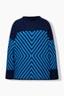 Maglione con design grafico, collo alto e maniche lunghe