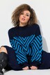 Maglione con design grafico, collo alto e maniche lunghe