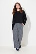 roze bouclé broek, wijde pijp, comfort tailleband, biologisch katoen