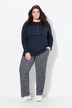 roze bouclé broek, wijde pijp, comfort tailleband, biologisch katoen