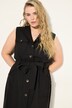 Robe midi style militaire sans manches en lin mélangé avec ceinture à nouer, col à revers et patte de boutonnage