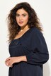 Tuniekjurk, decoratieve steentjes, vierkante halslijn, lange mouwen