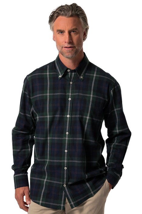 Kostkovaná košile Boston Park, dlouhé rukávy, límeček s knoflíky, Comfort střih, do 8XL