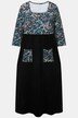 Maxi-jurk van jersey, bloemen, vierkante halslijn, 3/4-mouwen