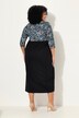 Maxi-jurk van jersey, bloemen, vierkante halslijn, 3/4-mouwen
