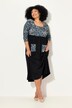 Maxi-jurk van jersey, bloemen, vierkante halslijn, 3/4-mouwen