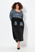 Maxi-jurk van jersey, bloemen, vierkante halslijn, 3/4-mouwen