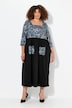 Maxi-jurk van jersey, bloemen, vierkante halslijn, 3/4-mouwen