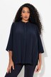Blouse, geplisseerde inzetstukken, opstaande kraag, 3/4-mouwen
