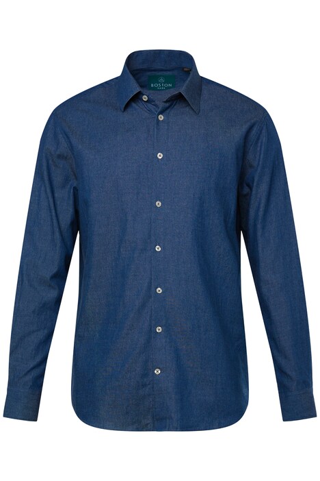 Košile Boston Park, džínový vzhled, dlouhé rukávy, Kent límeček, Comfort střih, do 8XL