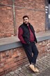 Men+ skjorte, lange ærmer, Kent-krave, print på brystet, comfort fit, op til str. 8XL