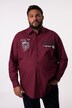 Men+ skjorte, lange ærmer, Kent-krave, print på brystet, comfort fit, op til str. 8XL