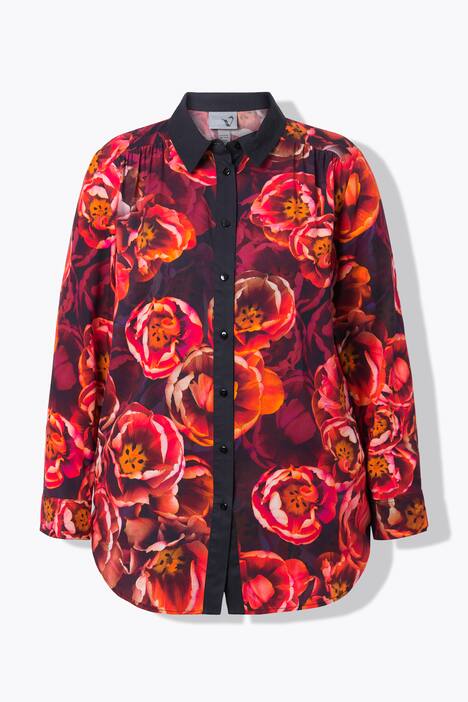 Hemdbluse, Rosen, Hemdkragen, Langarm